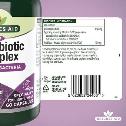 Microbiotic Complex 60 Capsules - Natures Aid - Vitamins & Supplements - Eco Natural Products