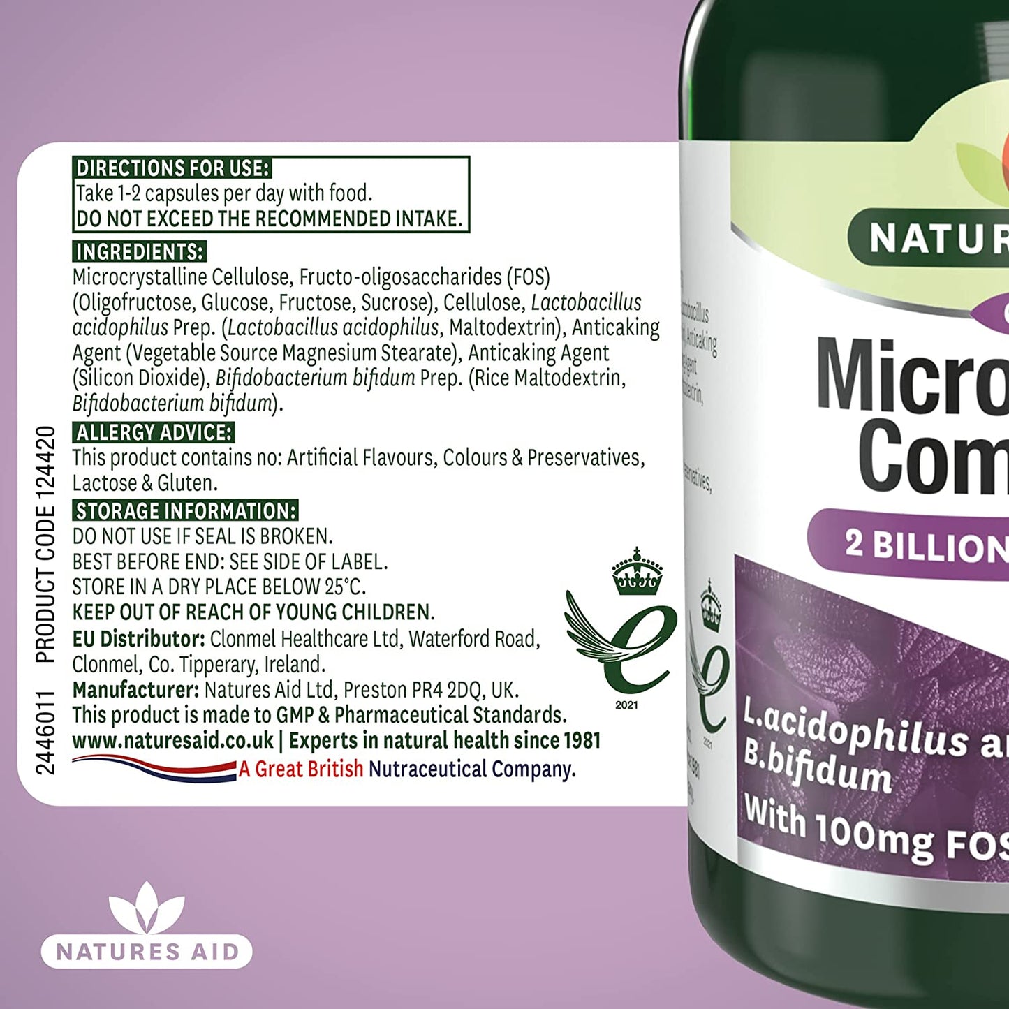 Microbiotic Complex 60 Capsules - Natures Aid - Vitamins & Supplements - Eco Natural Products