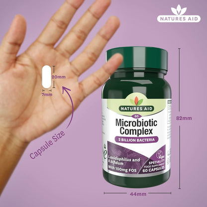 Microbiotic Complex 60 Capsules - Natures Aid - Vitamins & Supplements - Eco Natural Products