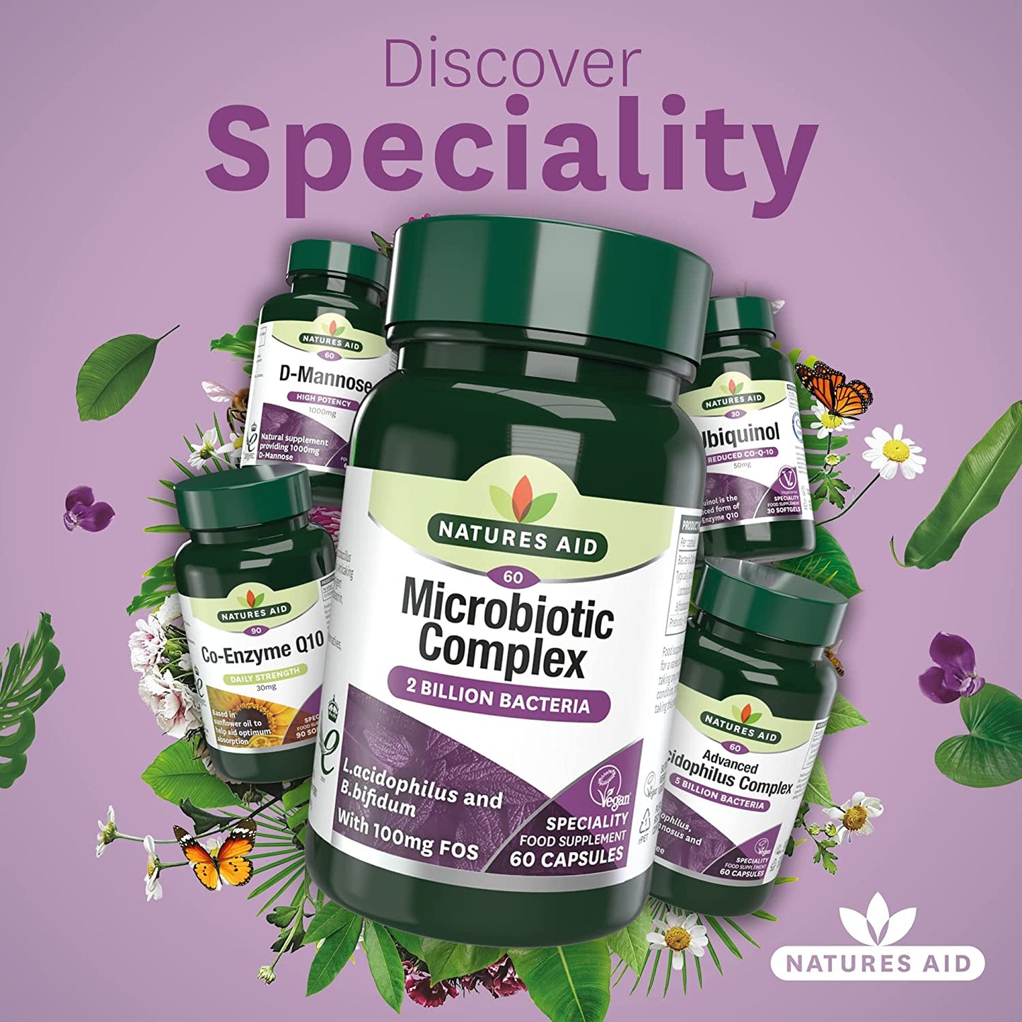 Microbiotic Complex 60 Capsules - Natures Aid - Vitamins & Supplements - Eco Natural Products