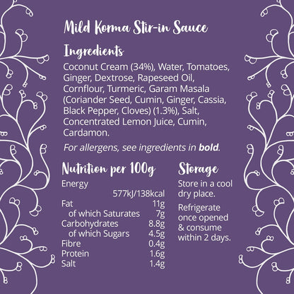 Mild Korma Stir - in Sauce Low FODMAP 260g - Bays Kitchen - Sauces - Eco Natural Products