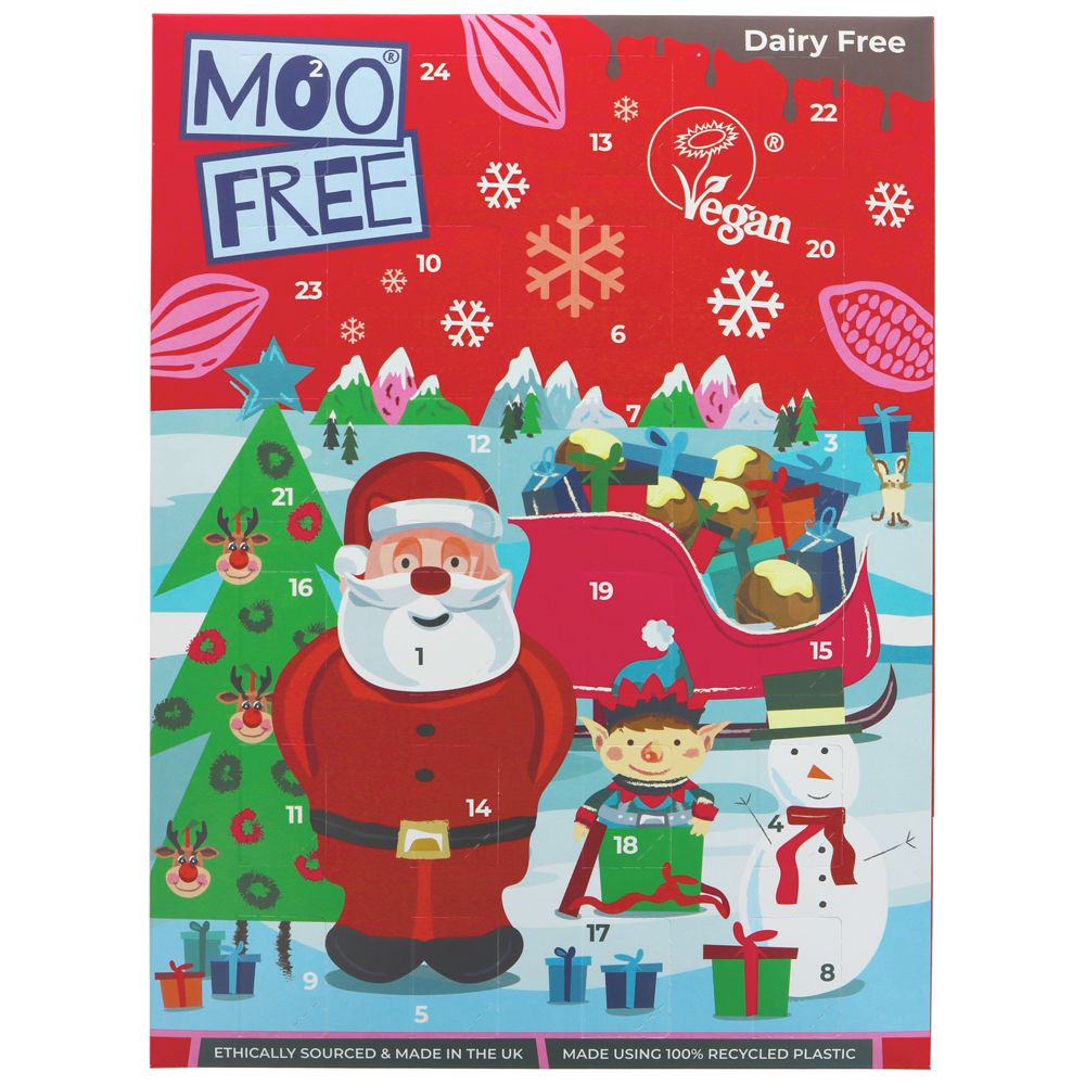 Milk Chocolate Alternative Kids Advent Calendar 70g - Eco Natural Products - Moo Free - Chocolate