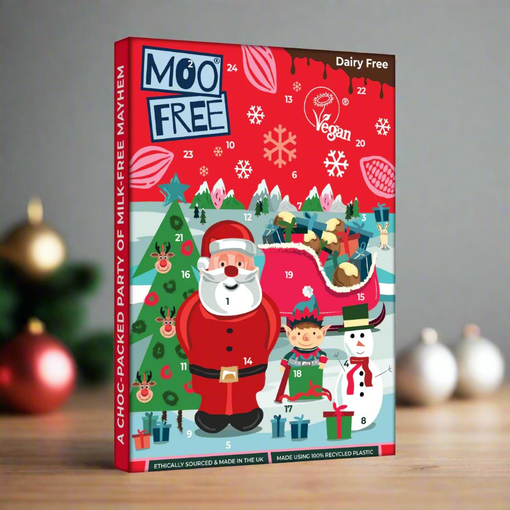 Milk Chocolate Alternative Kids Advent Calendar 70g - Eco Natural Products - Moo Free - Chocolate