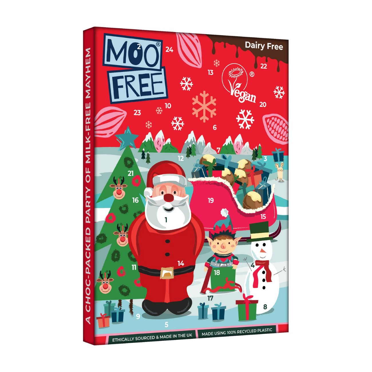 Milk Chocolate Alternative Kids Advent Calendar 70g - Eco Natural Products - Moo Free - Chocolate