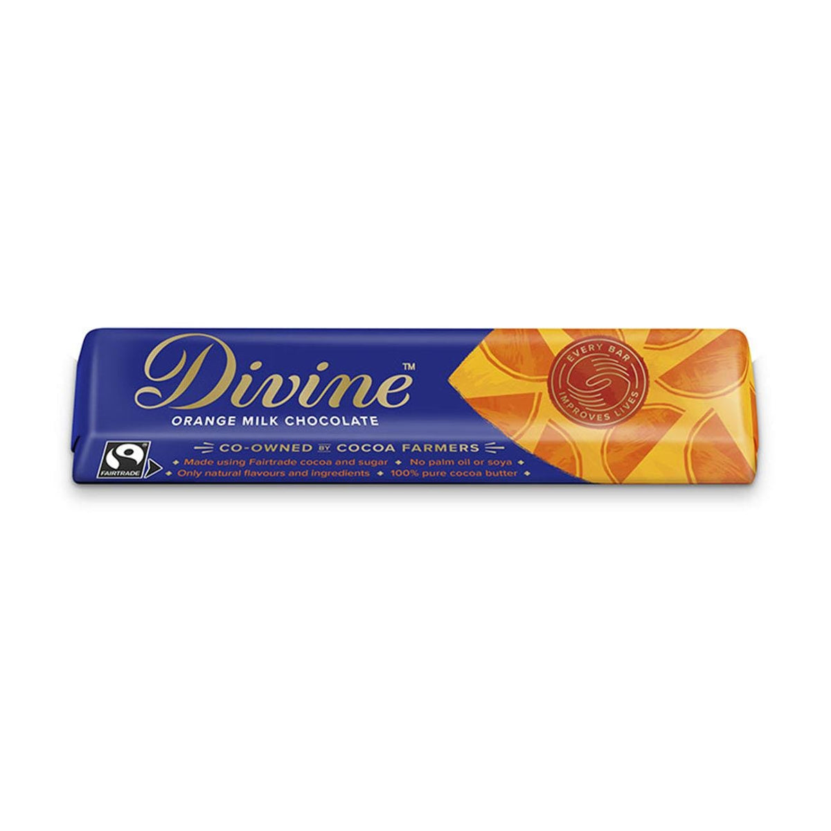 Milk Chocolate Orange Small Bar 35g - Divine Chocolate - Chocolate - Eco Natural Products