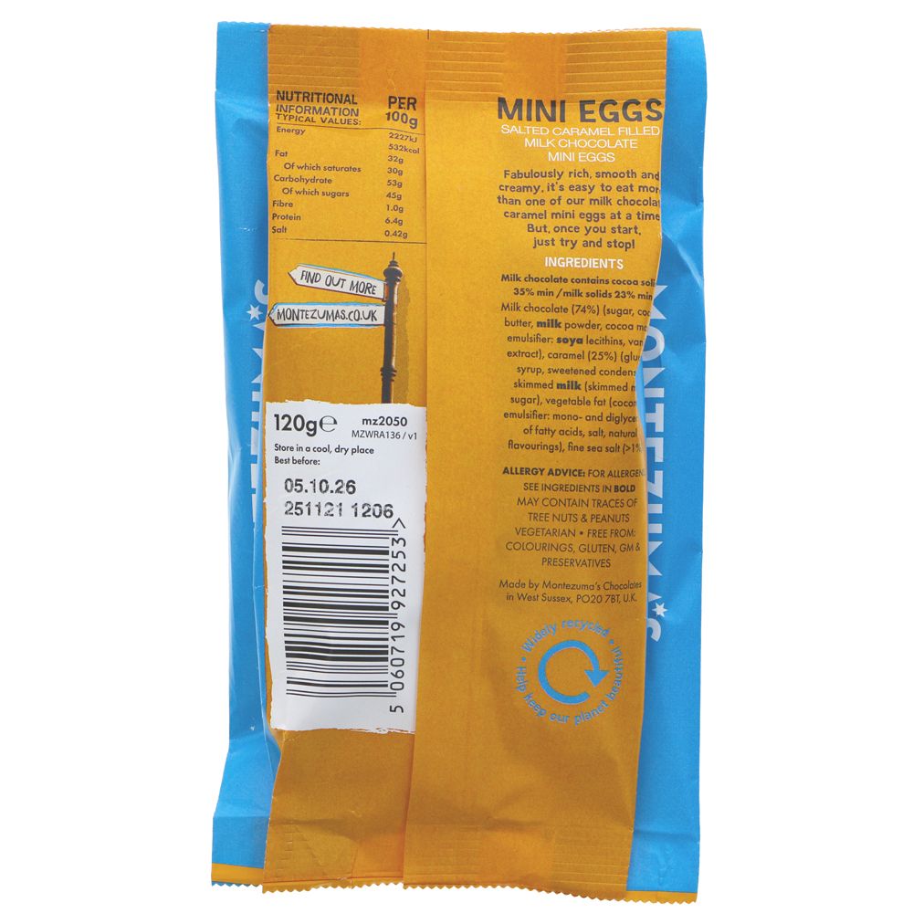 Milk Chocolate Salted Caramel Mini Eggs Easter 120g - Montezumas Chocolate - Chocolates - Montezumas Chocolate
