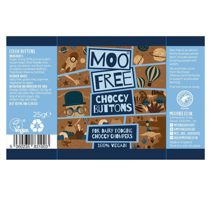 Milk Chocolate Vegan & Dairy Free Buttons 25g - Moo Free - Chocolate - Eco Natural Products