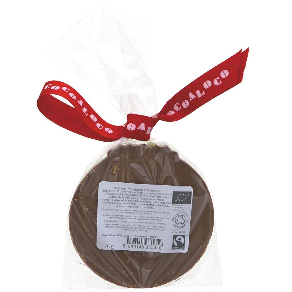 Milk & White Chocolate Christmas Pudding 70g - Cocoa Loco - Pudding & Gelatin Snacks - Cocoa Loco
