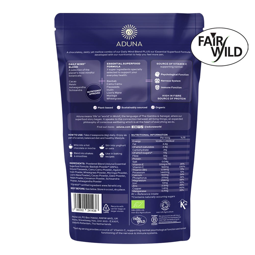 Mind Advanced Superfood Blend 250g - Aduna Superfoods - Botanical & Food Supplements - Eco Natural Products