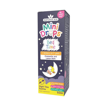Mini Drops Bed Time Chamomile & Lemon Balm 50ml - Natures Aid - Vitamins & Supplements - Eco Natural Products