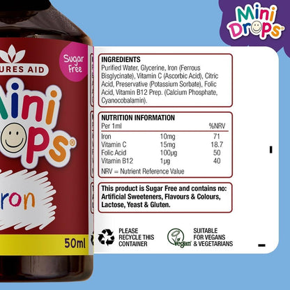 Mini Drops Iron 50ml - Natures Aid - Vitamins & Supplements - Eco Natural Products