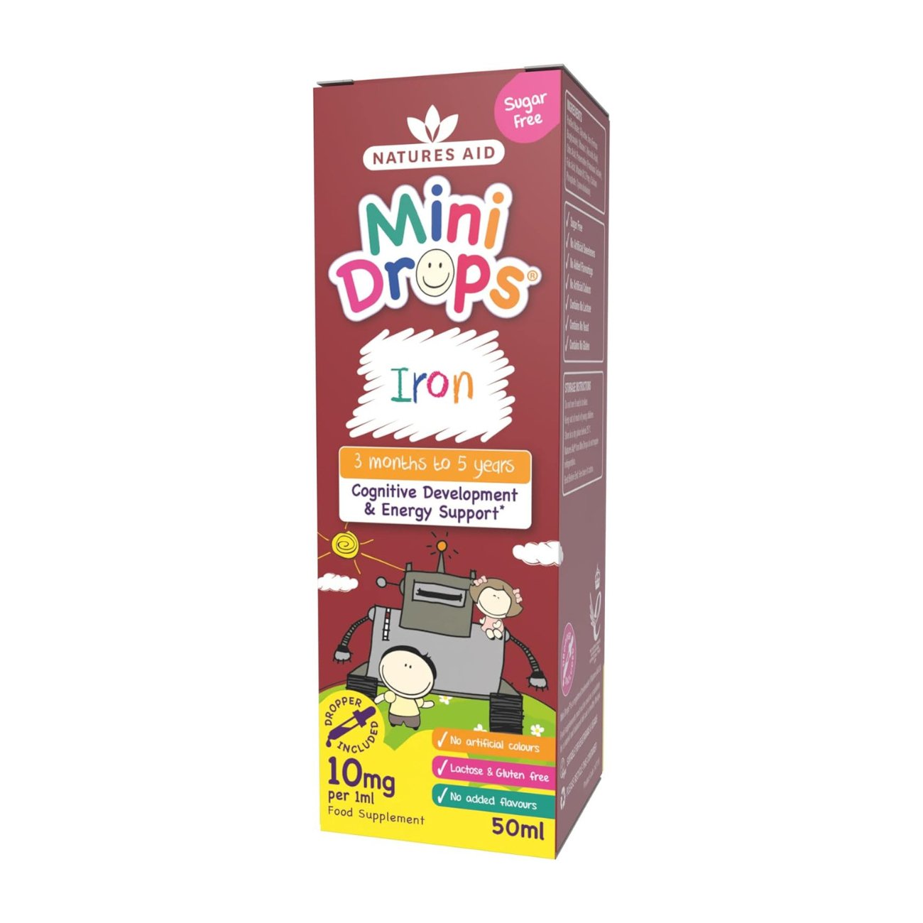 Mini Drops Iron 50ml - Natures Aid - Vitamins & Supplements - Eco Natural Products