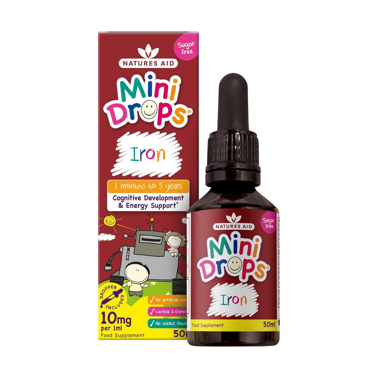 Mini Drops Iron 50ml - Eco Natural Products - Natures Aid - Vitamins & Supplements