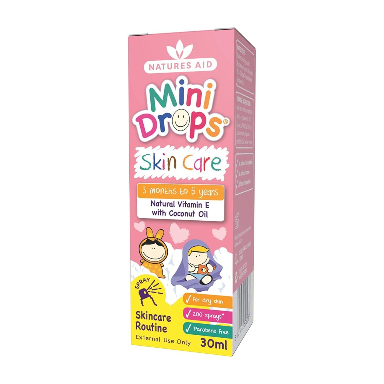 Mini Drops Skin Care Vitamin E Oil Spray 30ml - Natures Aid - Vitamins & Supplements - Eco Natural Products