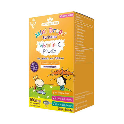 Mini Drops Sprinkles Vitamin C 90g BBE 31.10.2025 - Natures Aid - Natures Aid