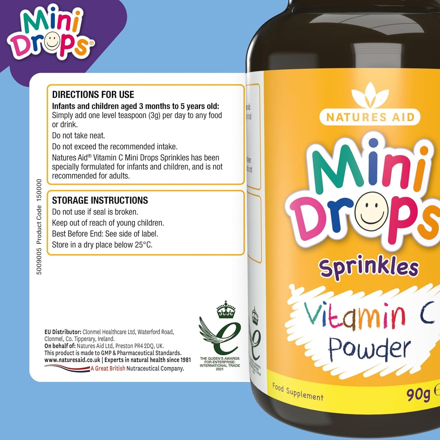 Mini Drops Sprinkles Vitamin C 90g - Natures Aid - Vitamins & Supplements - Eco Natural Products