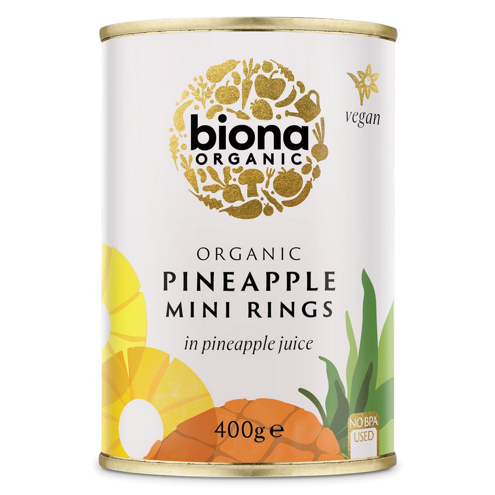 Mini Pineapple Rings in Pineapple Juice Organic 425g - Biona - Preserved Vegetables - Eco Natural Products