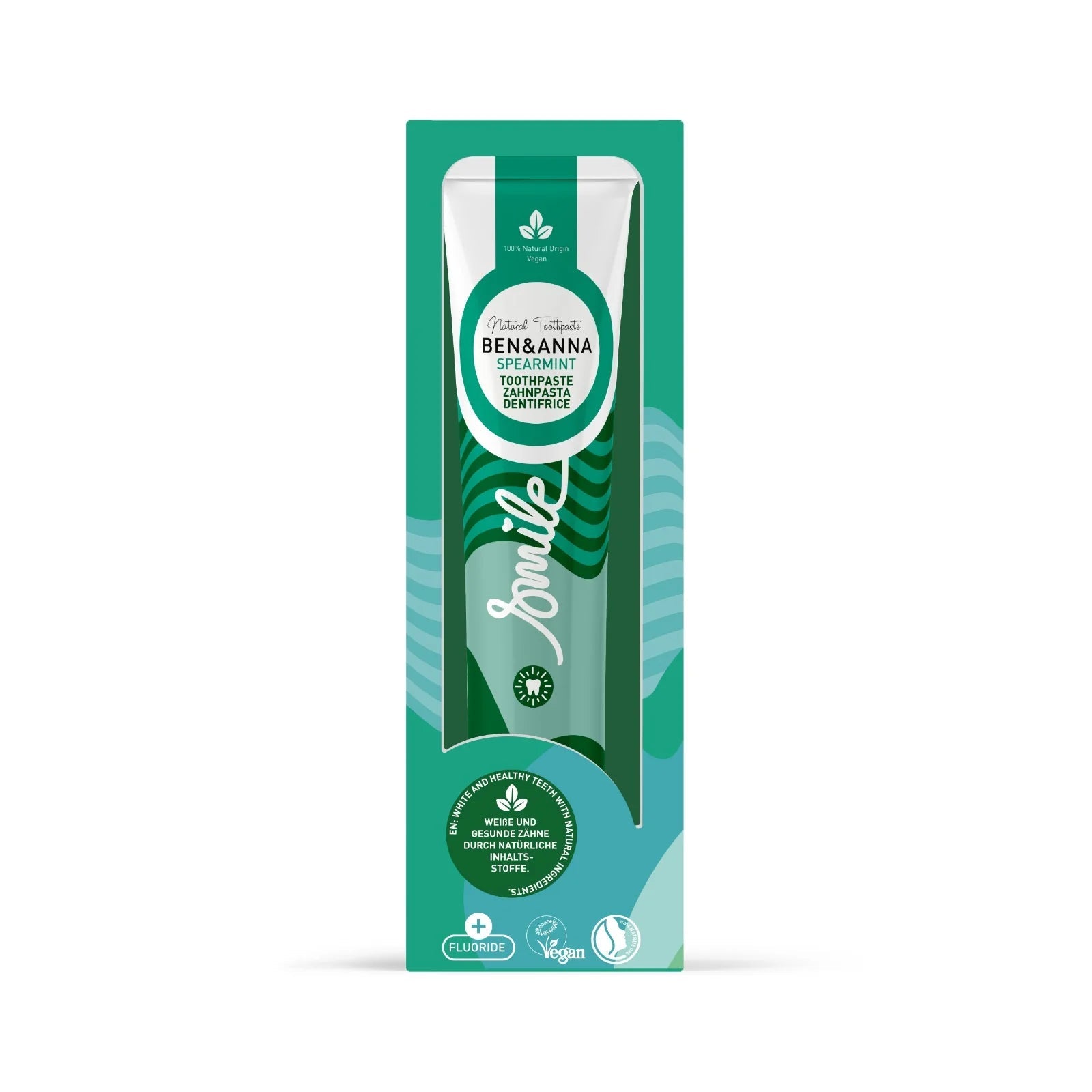Mint with Fluoride Toothpaste Tube 75ml - Ben & Anna - Toothpaste - Eco Natural Products
