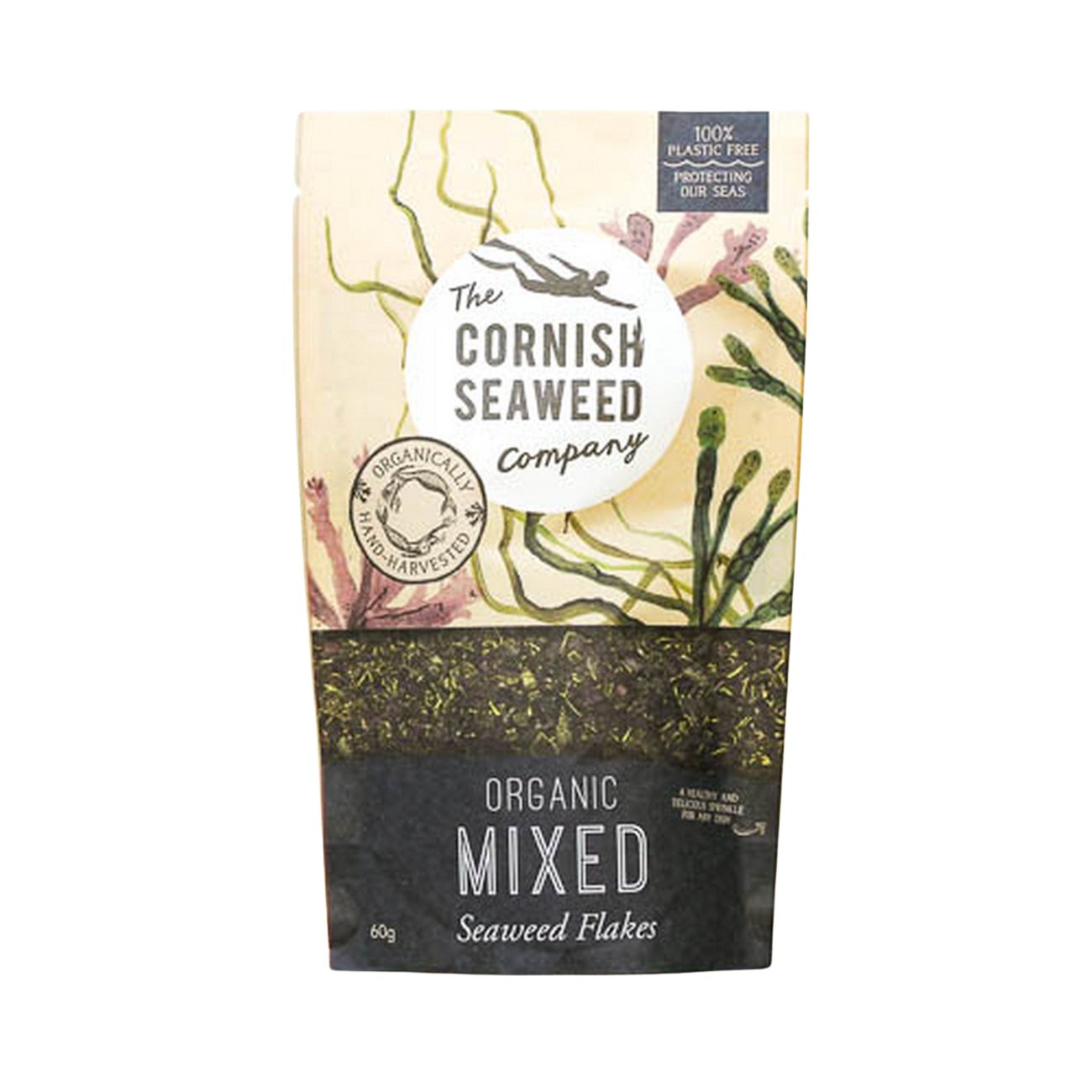 Mix of Organic Seaweed Flakes 60g - The Cornish Seaweed Company - Sea Vegetable Condiment - Eco Natural Products