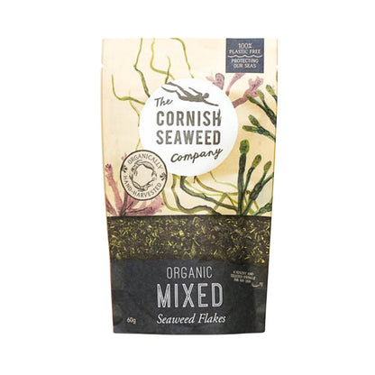 Mix of Organic Seaweed Flakes 60g - The Cornish Seaweed Company - Sea Vegetable Condiment - Eco Natural Products
