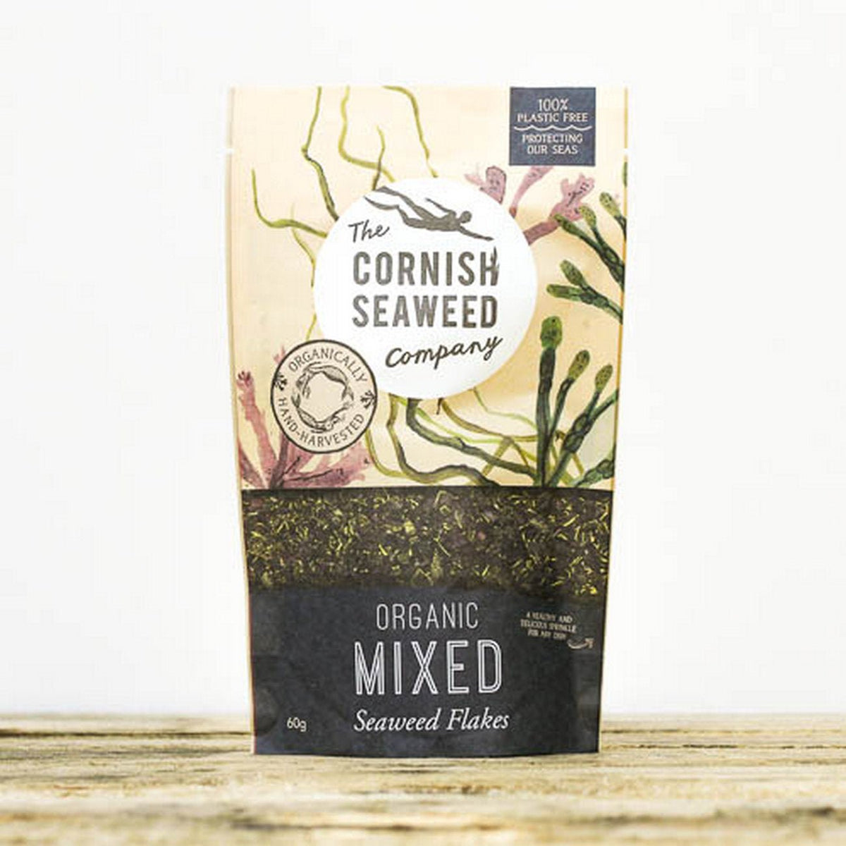 Mix of Organic Seaweed Flakes 60g - The Cornish Seaweed Company - Sea Vegetable Condiment - Eco Natural Products
