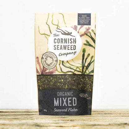 Mix of Organic Seaweed Flakes 60g - The Cornish Seaweed Company - Sea Vegetable Condiment - Eco Natural Products