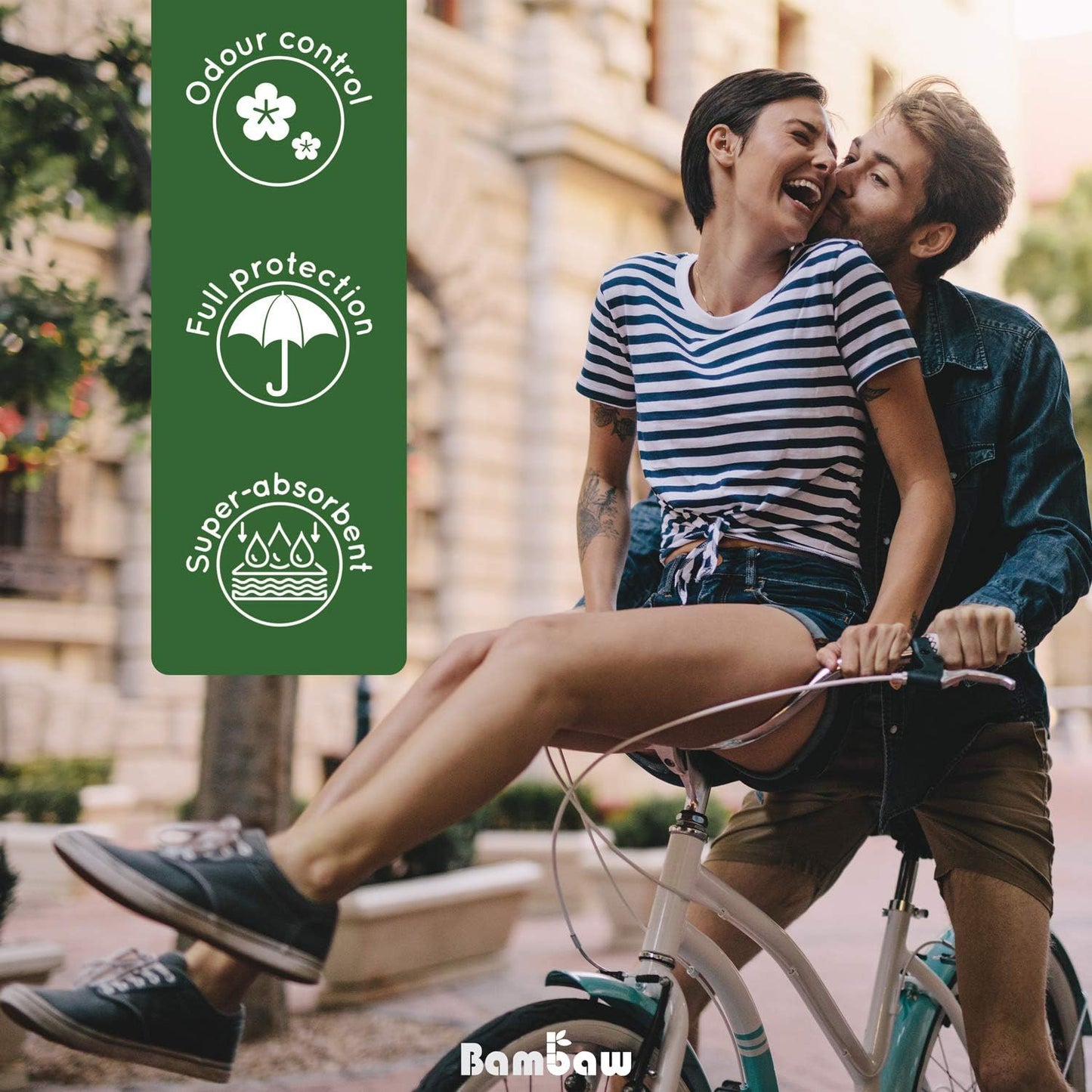 Moderate Flow Reusable Sanitary Pad 1piece - Bambaw - Feminine Sanitary Supplies - Eco Natural Products