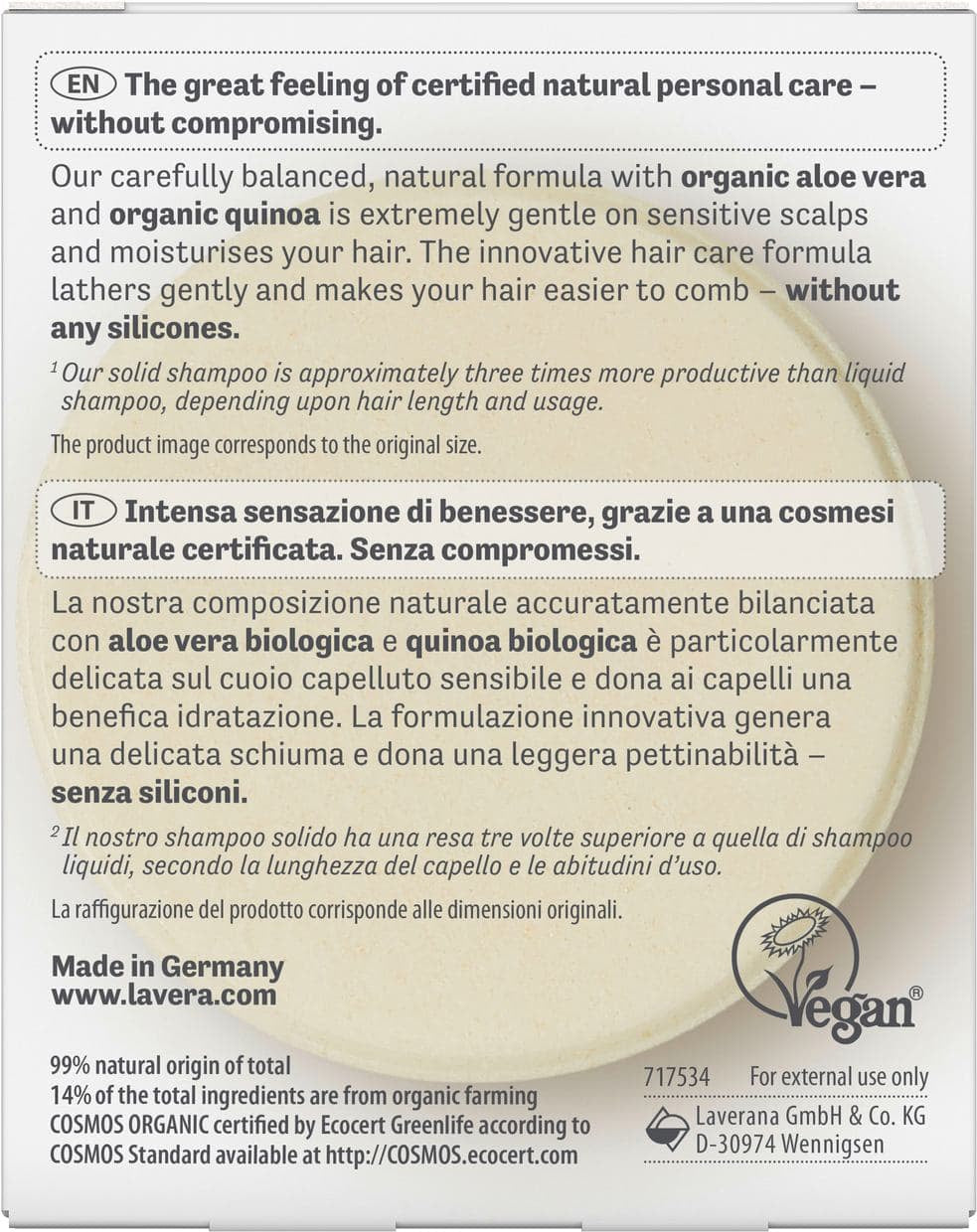 Organic Basic Sensitiv Moisture & Care Shampoo Bar 50g