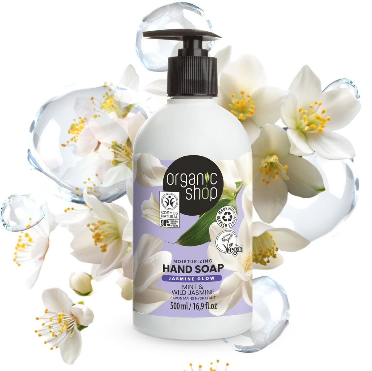 Moisturising Hand Soap Mint & Jasmine 500ml - Organic Shop - Hand Soap - Organic Shop