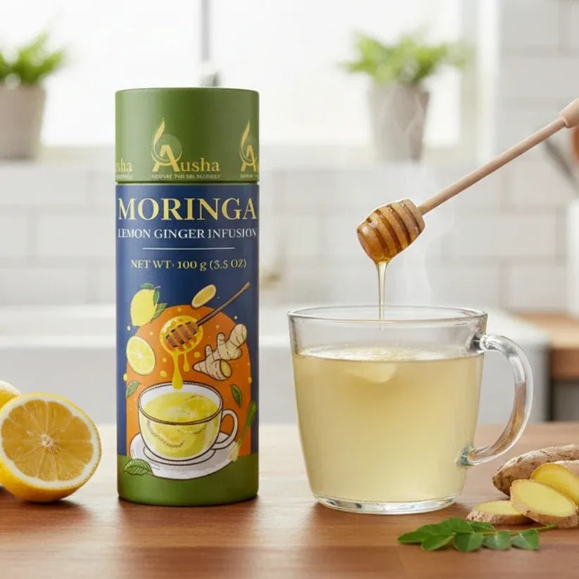 Moringa Lemon Ginger Infusion Loose Tea 100g - Ausha - Infusions - Ausha