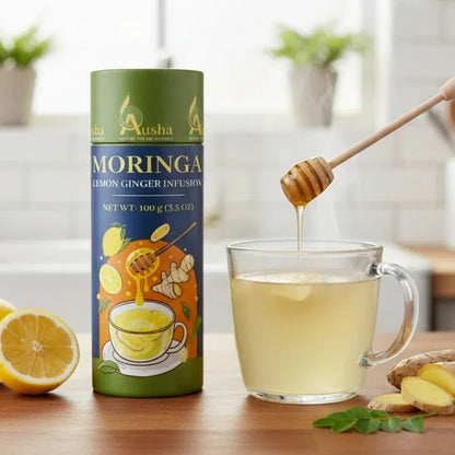 Moringa Lemon Ginger Infusion Loose Tea 100g - Ausha - Infusions - Ausha