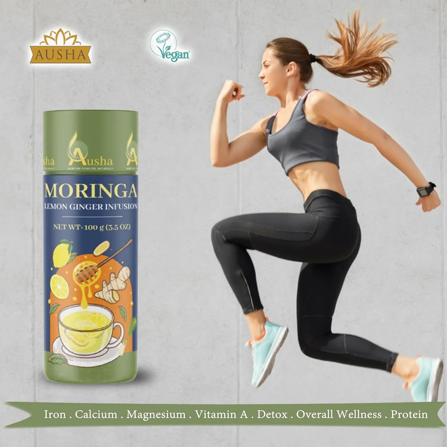 Moringa Lemon Ginger Infusion Loose Tea 100g - Ausha - Infusions - Ausha