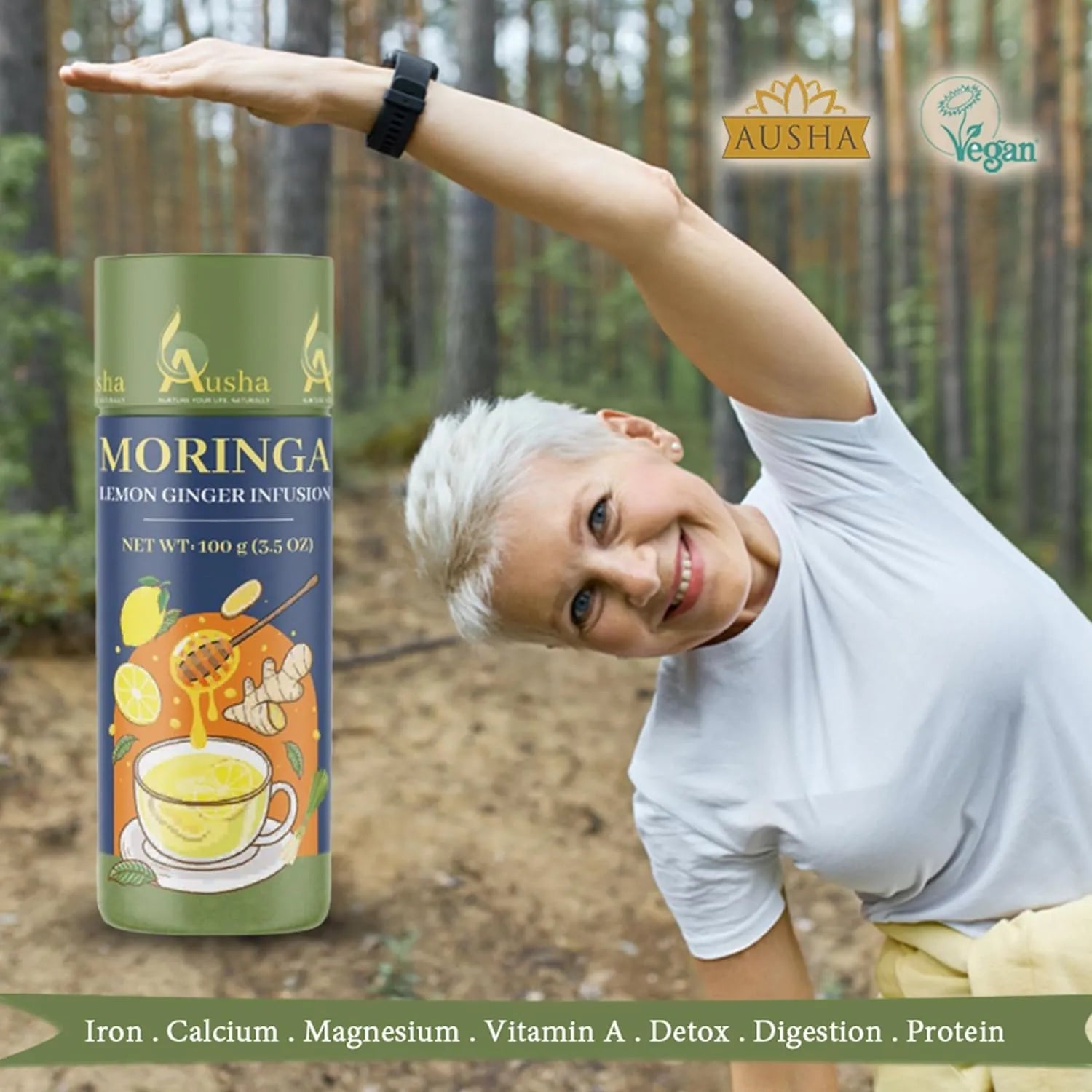 Moringa Lemon Ginger Infusion Loose Tea 100g - Ausha - Infusions - Ausha