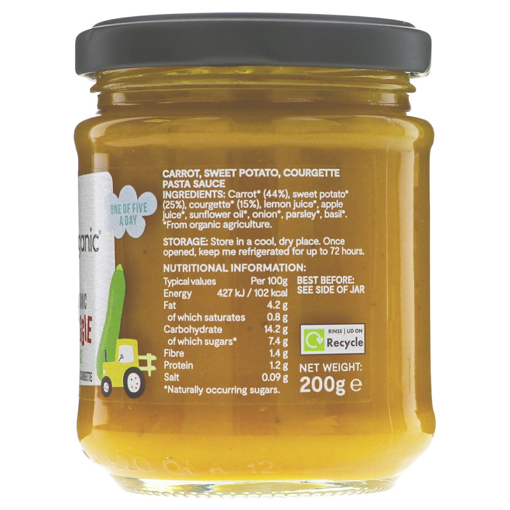 Mr Organic Carrot Sweet Potato Kids Veggie Pasta Sauce 200g side 2 packaging