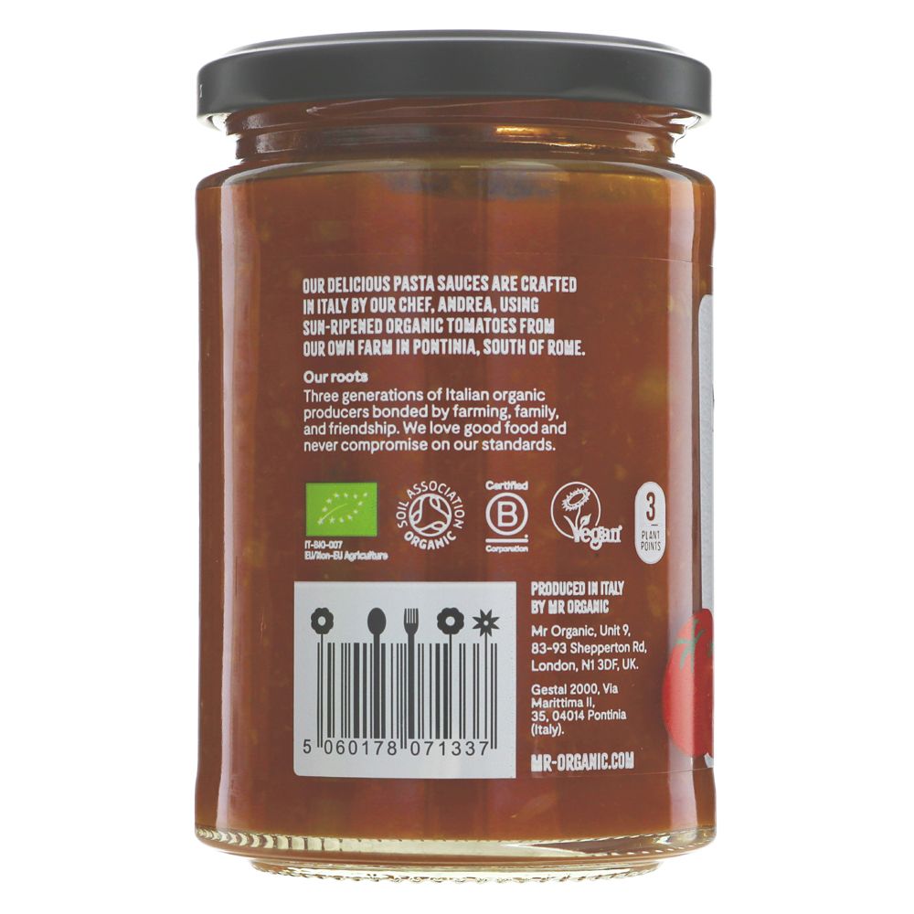 Mr Organic Organic Vegetarian Seitan Ragu 350g side 1 packaging