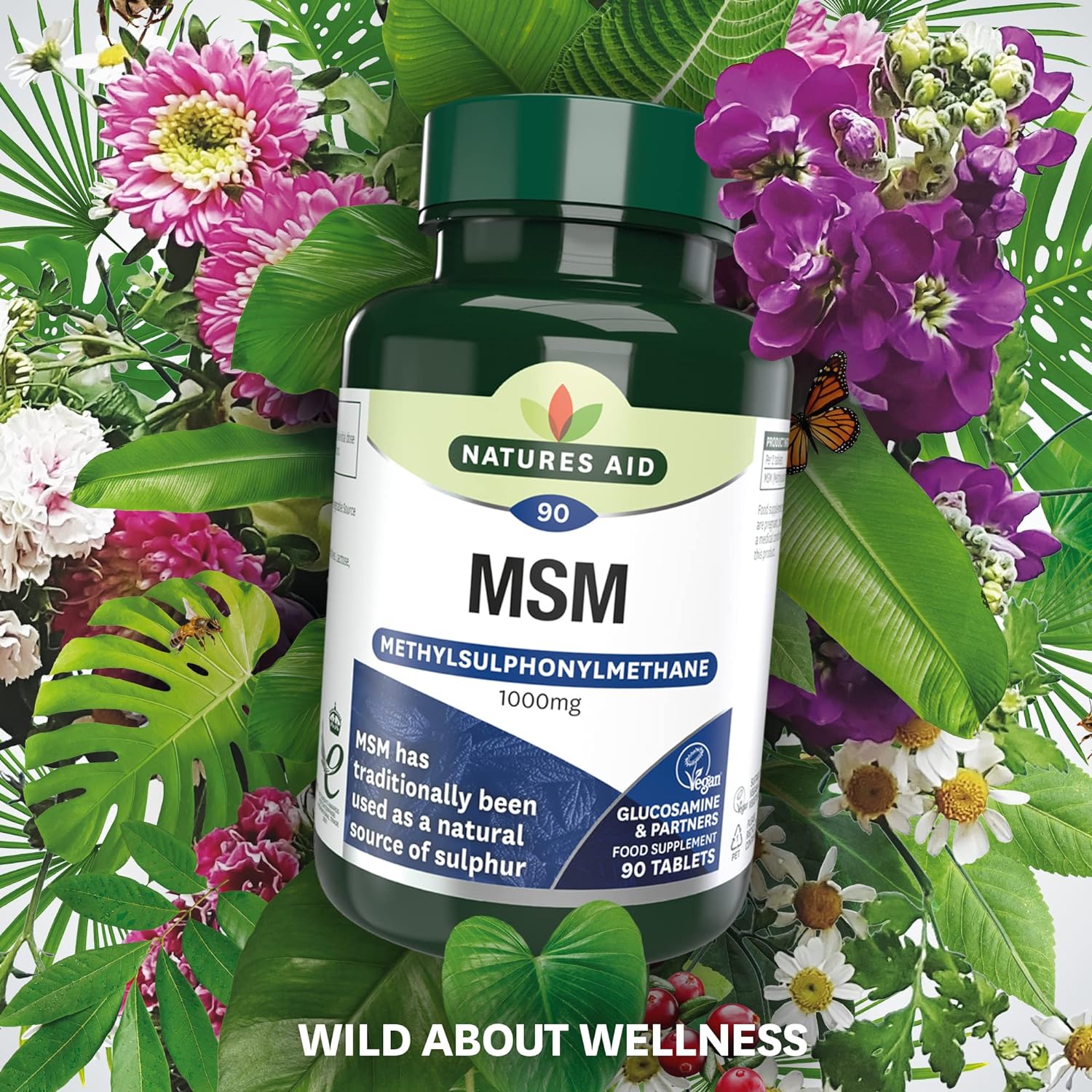 MSM 1000mg 90 Tablets - Eco Natural Products - Natures Aid - Vitamins & Supplements