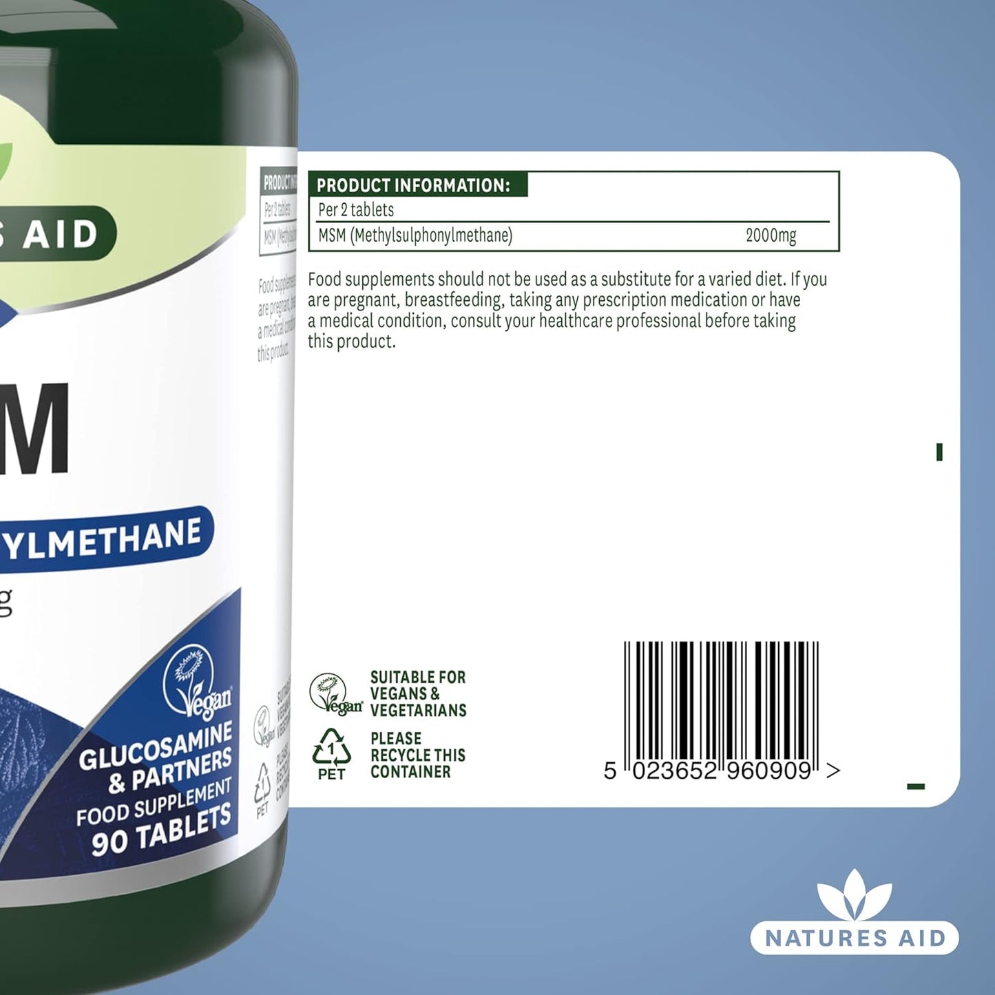 MSM 1000mg 90 Tablets - Natures Aid - Vitamins & Supplements - Eco Natural Products