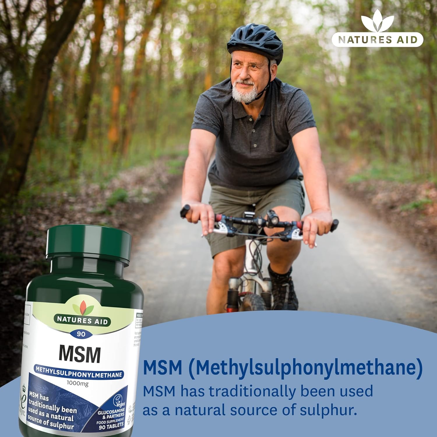 MSM 1000mg 90 Tablets - Natures Aid - Vitamins & Supplements - Eco Natural Products
