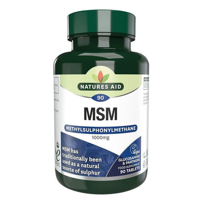 MSM 1000mg 90 Tablets - Natures Aid - Vitamins & Supplements - Eco Natural Products