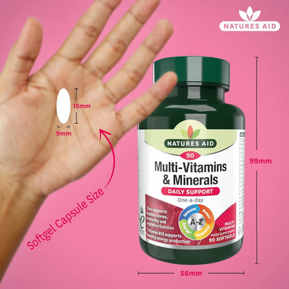 Multi - Vitamins & Minerals with Iron 90 Softgels - Natures Aid - Vitamins & Supplements - Eco Natural Products
