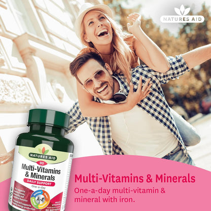Multi - Vitamins & Minerals with Iron 90 Softgels - Natures Aid - Vitamins & Supplements - Eco Natural Products