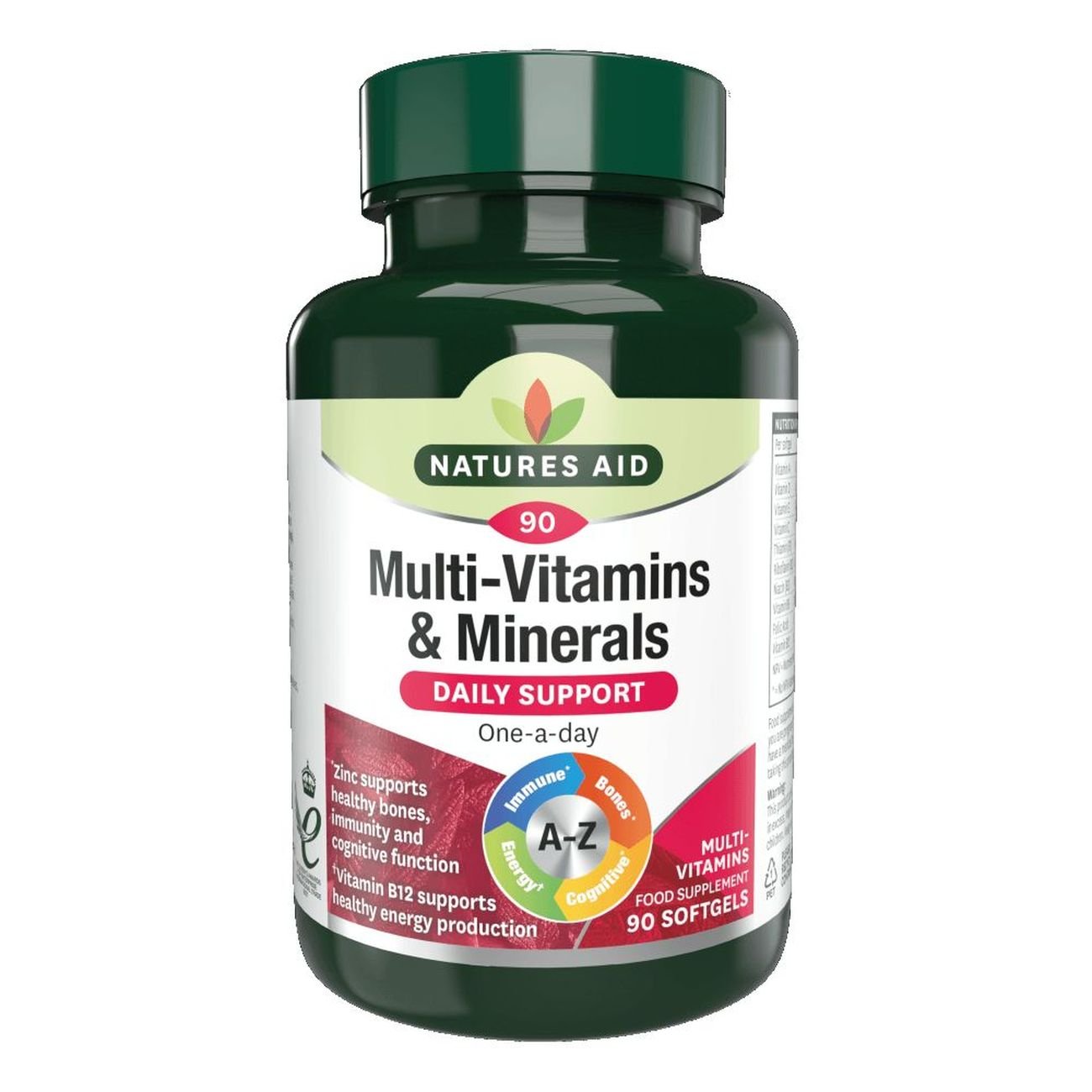 Multi - Vitamins & Minerals with Iron 90 Softgels - Natures Aid - Vitamins & Supplements - Eco Natural Products