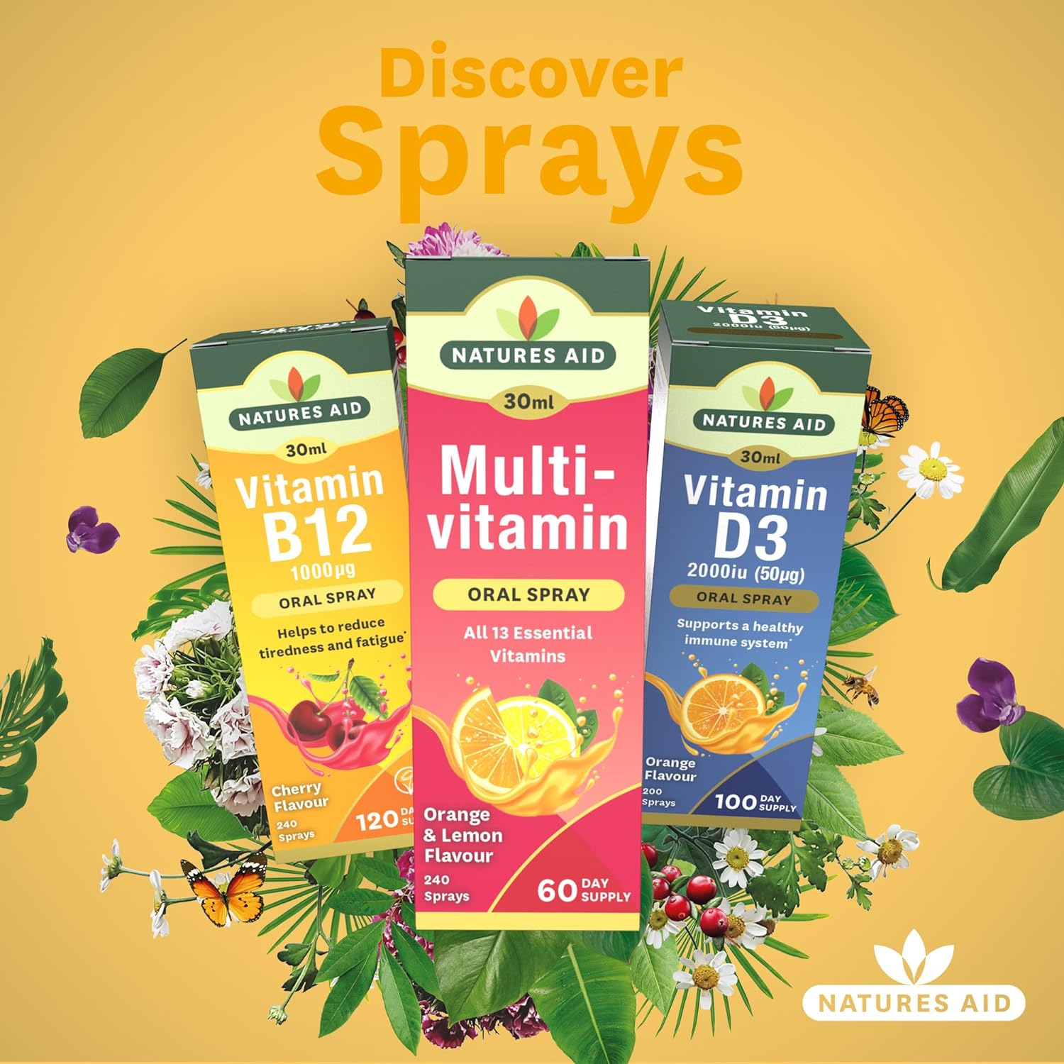 Multivitamin Oral Spray 30ml - Natures Aid - Food Supplements - Eco Natural Products