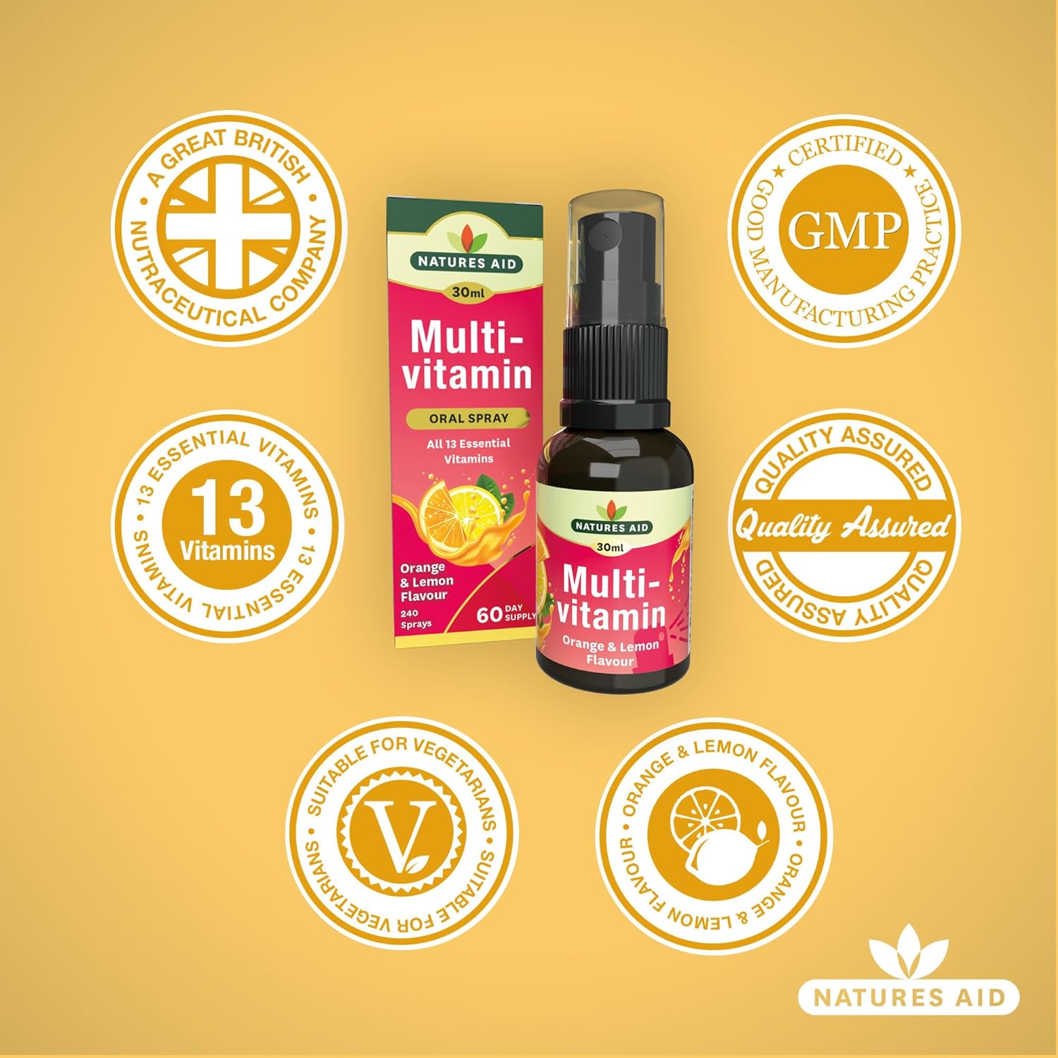 Multivitamin Oral Spray 30ml - Eco Natural Products - Natures Aid - Food Supplements