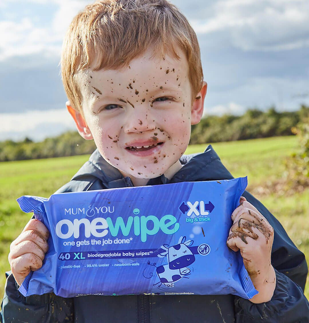 Mum & You Onewipe Biodegradable Baby Wipes Extra Large 40 Wipes - lifestyle view