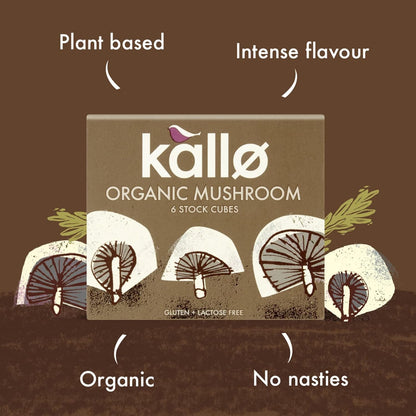 Mushroom Stock 6 Cubes - Kallo - Stock Cubes - Eco Natural Products