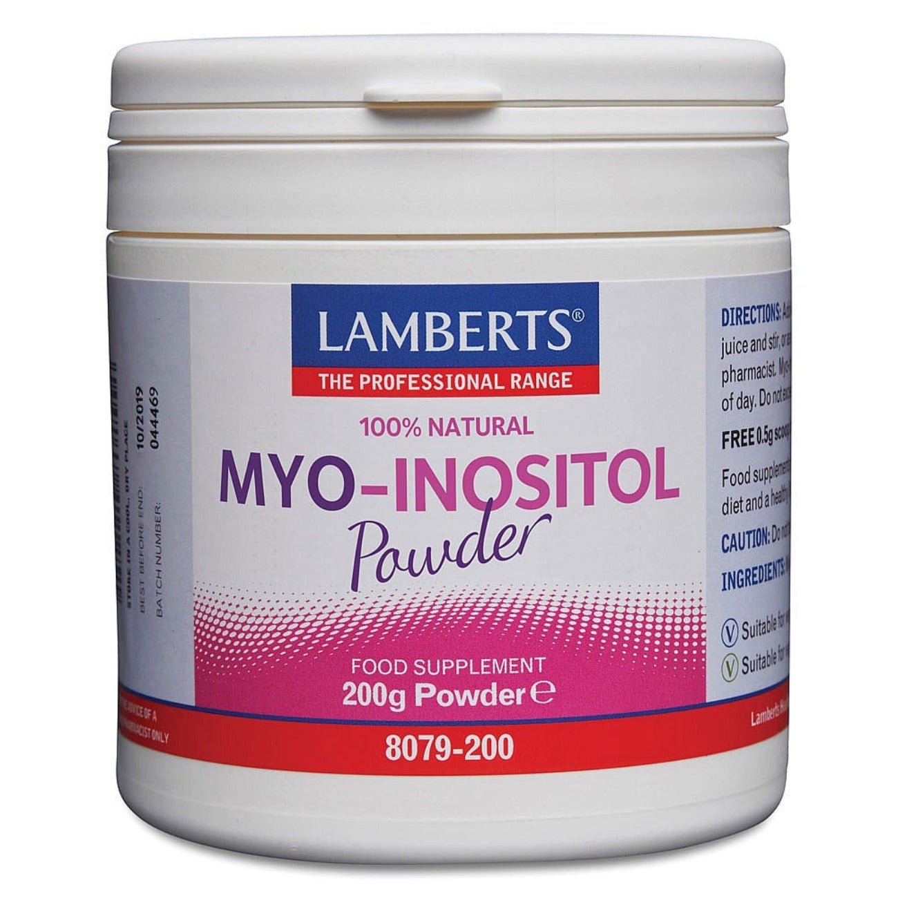 Myo - Inositol Powder 200g - Eco Natural Products - Lamberts - Food Supplement