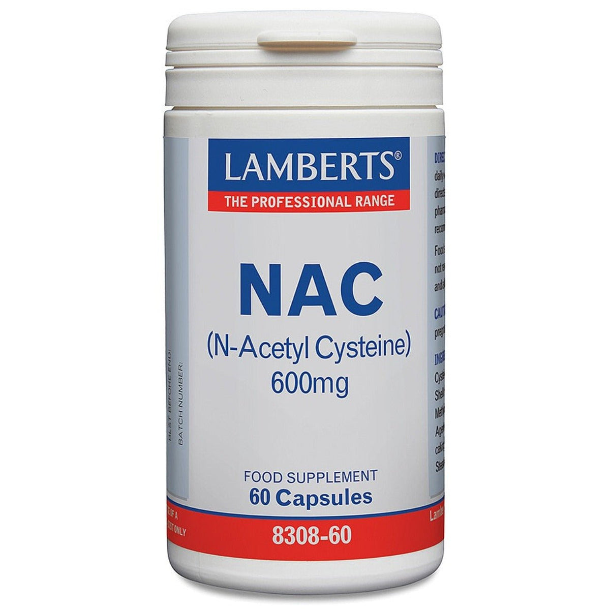 N - Acetyl Cysteine (NAC) 600Mg 60 Capsules - Lamberts - Food Supplement - Eco Natural Products