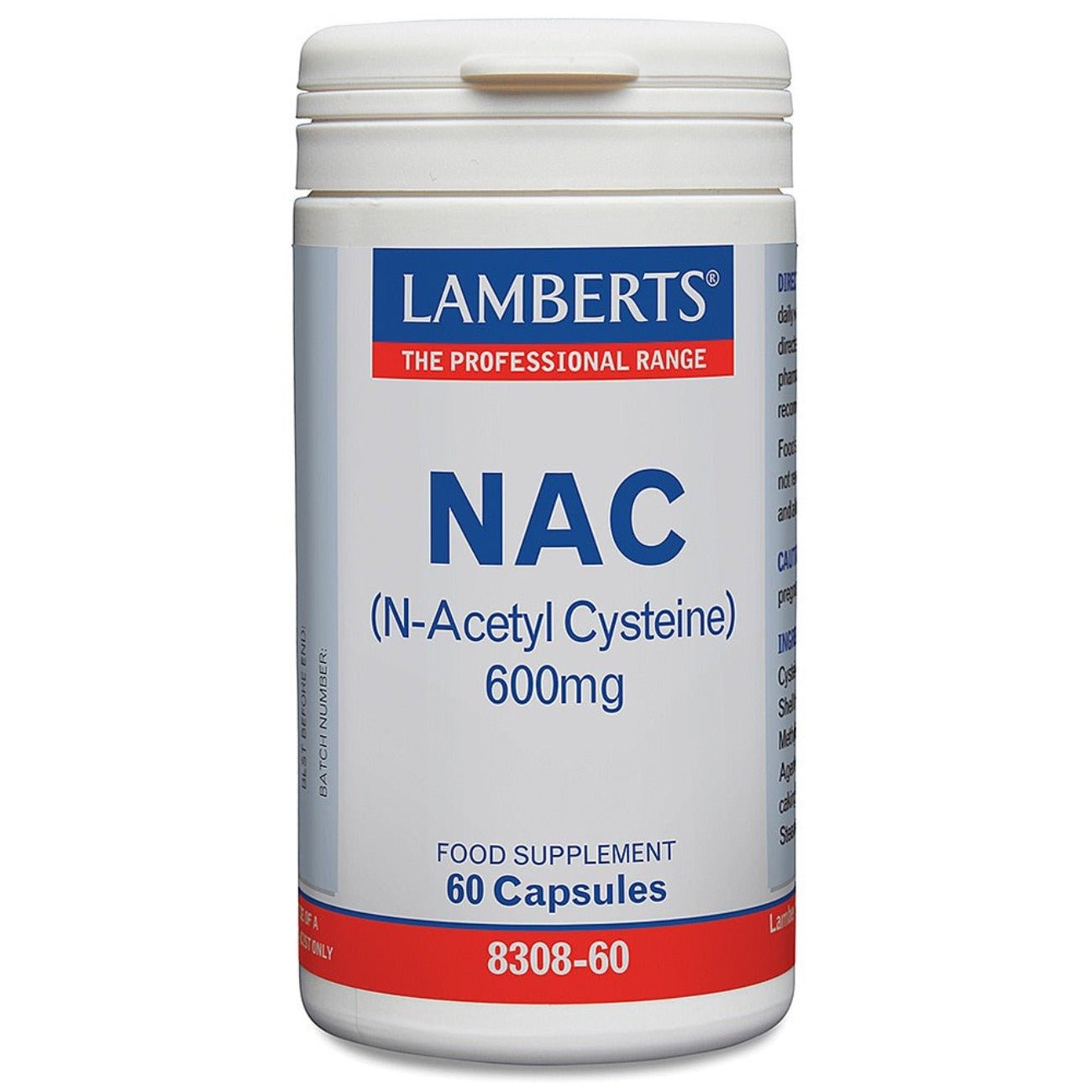 N - Acetyl Cysteine (NAC) 600Mg 60 Capsules - Lamberts - Food Supplement - Eco Natural Products
