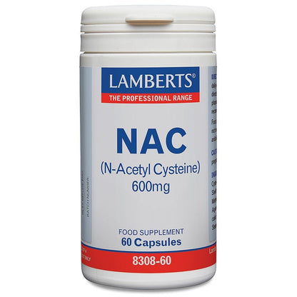 N - Acetyl Cysteine (NAC) 600Mg 60 Capsules - Lamberts - Food Supplement - Eco Natural Products